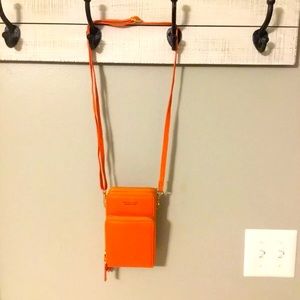 Forever Young Orange Leather Crossbody Purse